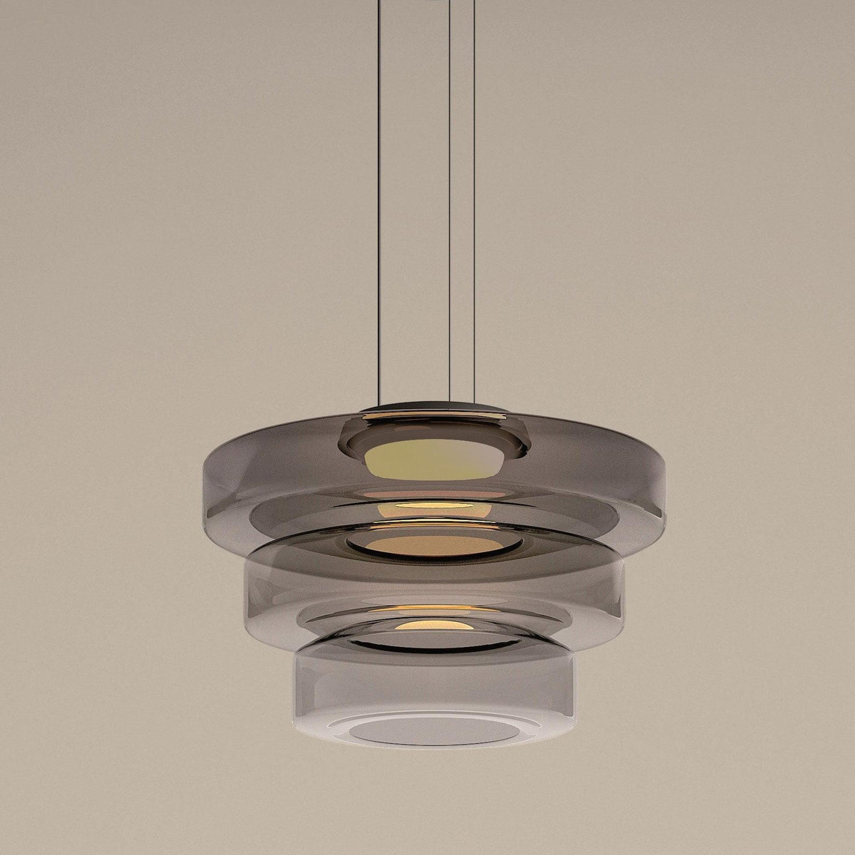 Strato Mouth-Blown Glass Disc Pendant Light for Dining & Living Room