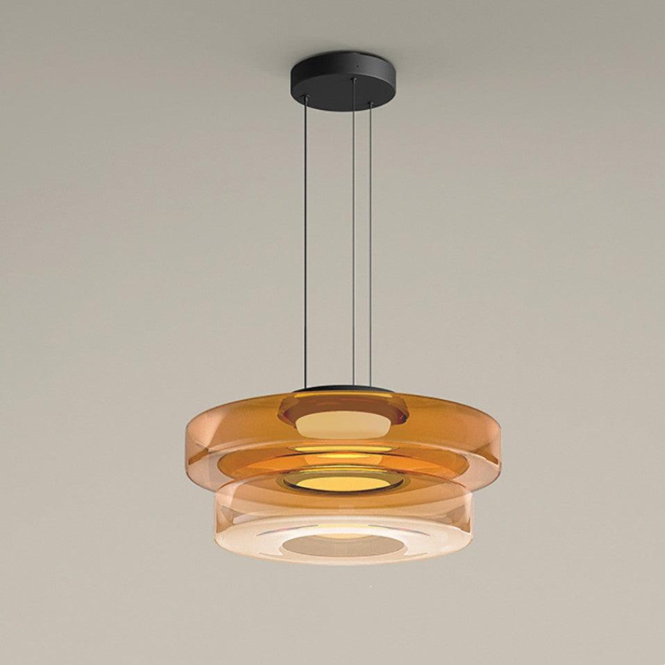 Strato Mouth-Blown Glass Disc Pendant Light for Dining & Living Room