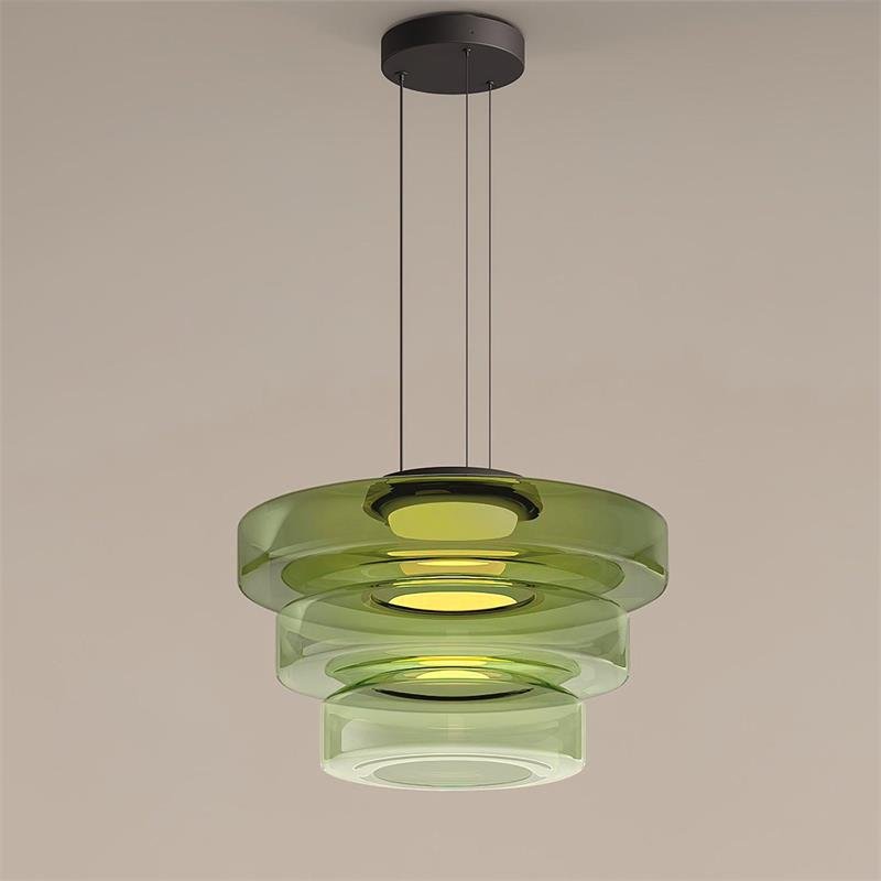 Strato Mouth-Blown Glass Disc Pendant Light for Dining & Living Room