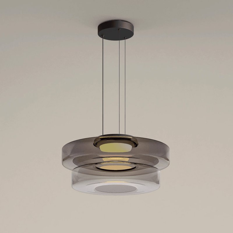 Strato Mouth-Blown Glass Disc Pendant Light for Dining & Living Room