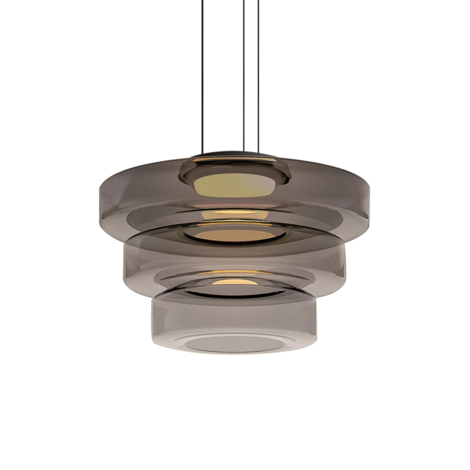 Strato Mouth-Blown Glass Disc Pendant Light for Dining & Living Room