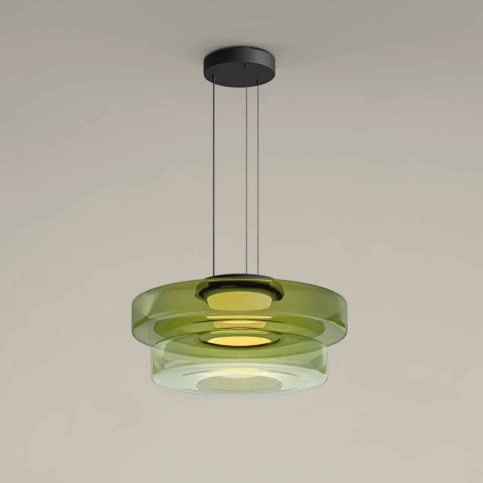 Strato Mouth-Blown Glass Disc Pendant Light for Dining & Living Room