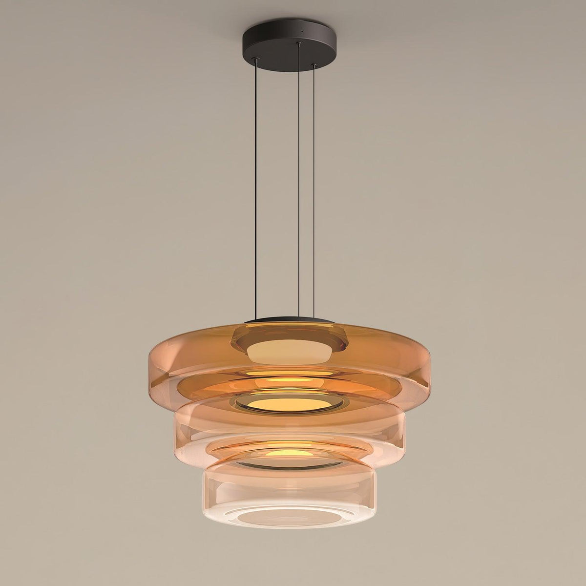 Strato Mouth-Blown Glass Disc Pendant Light for Dining & Living Room
