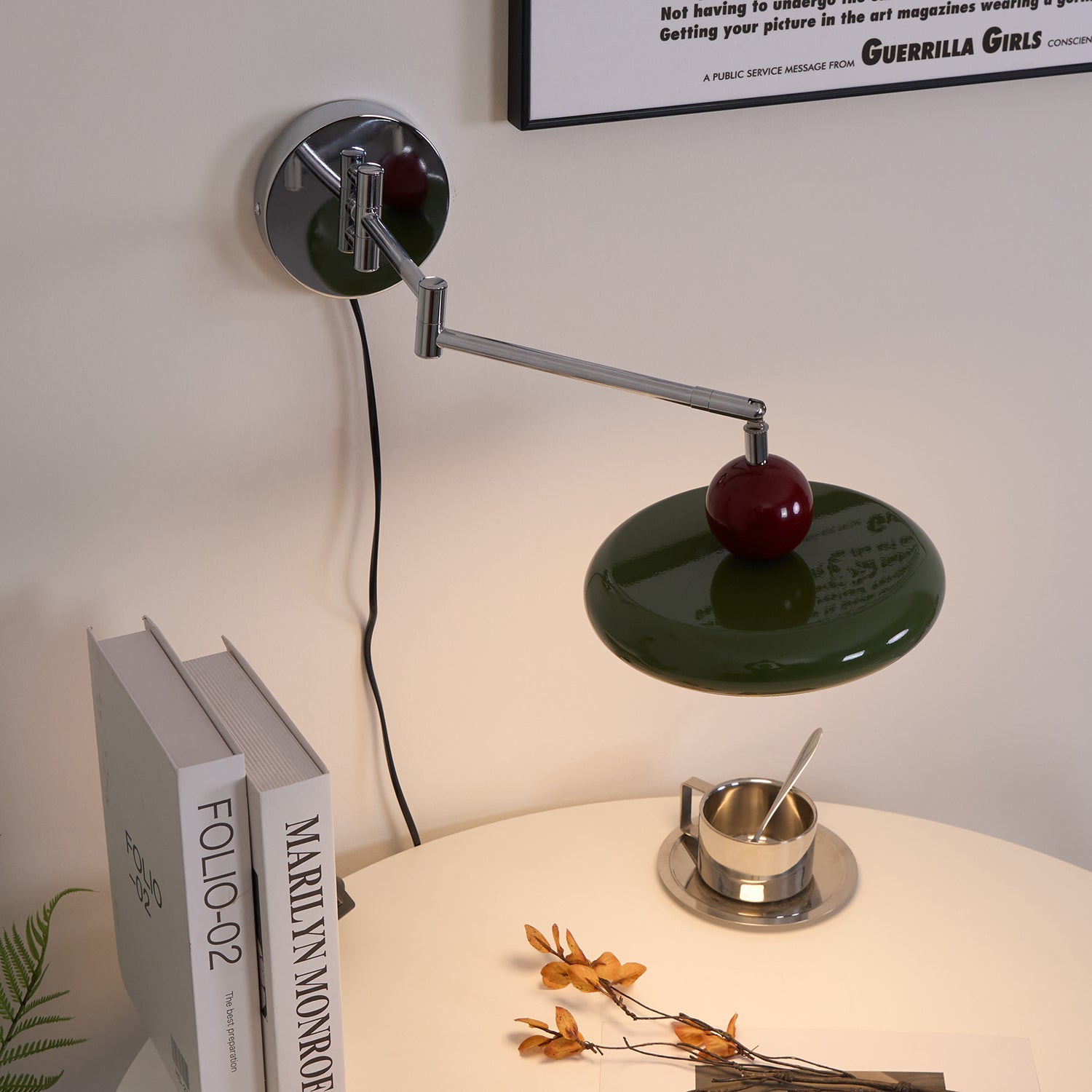 Elin Round Disc Plug-In Wall Sconce – Modern LED Wall Lamp for Bedroom