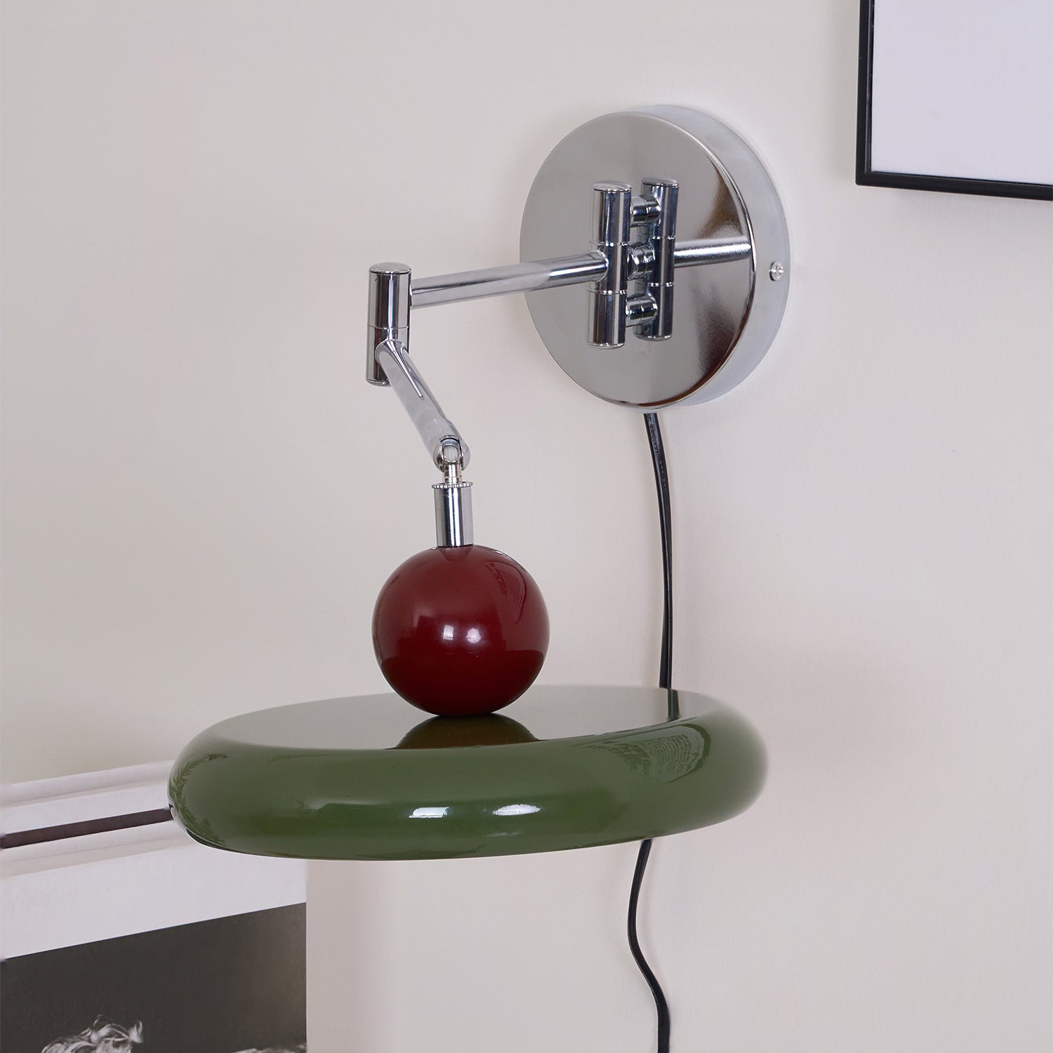 Elin Round Disc Plug-In Wall Sconce – Modern LED Wall Lamp for Bedroom