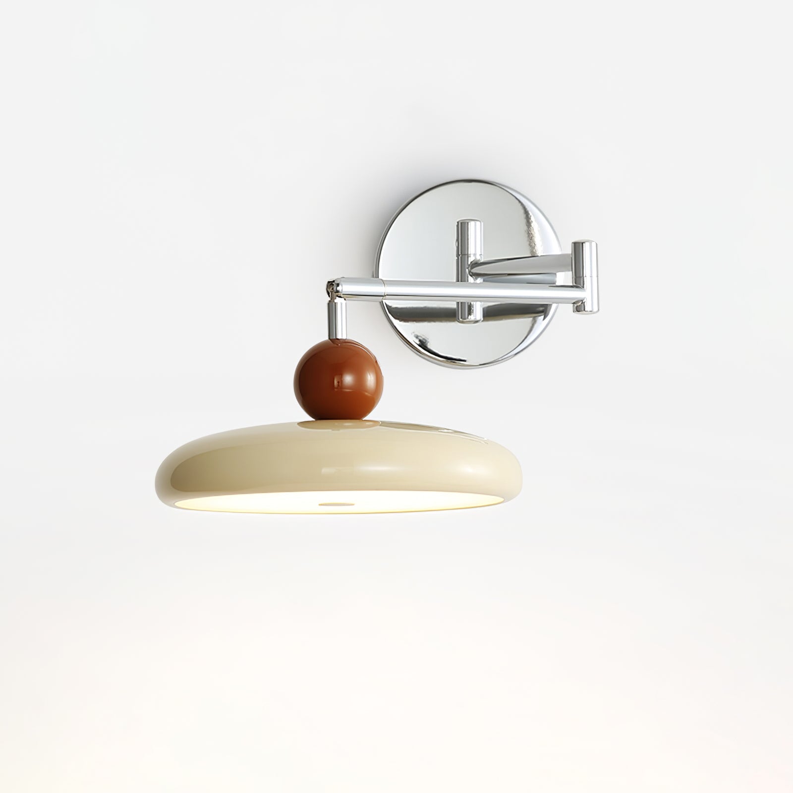 Elin Round Disc Plug-In Wall Sconce – Modern LED Wall Lamp for Bedroom