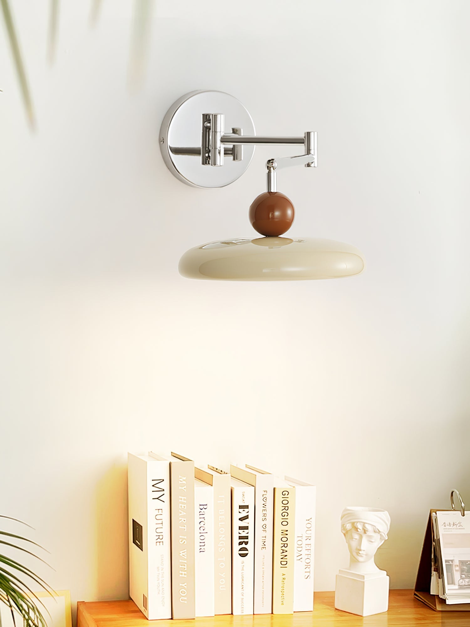 Elin Round Disc Plug-In Wall Sconce – Modern LED Wall Lamp for Bedroom