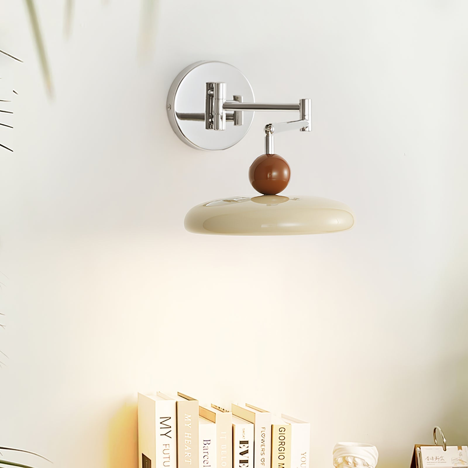 Elin Round Disc Plug-In Wall Sconce – Modern LED Wall Lamp for Bedroom