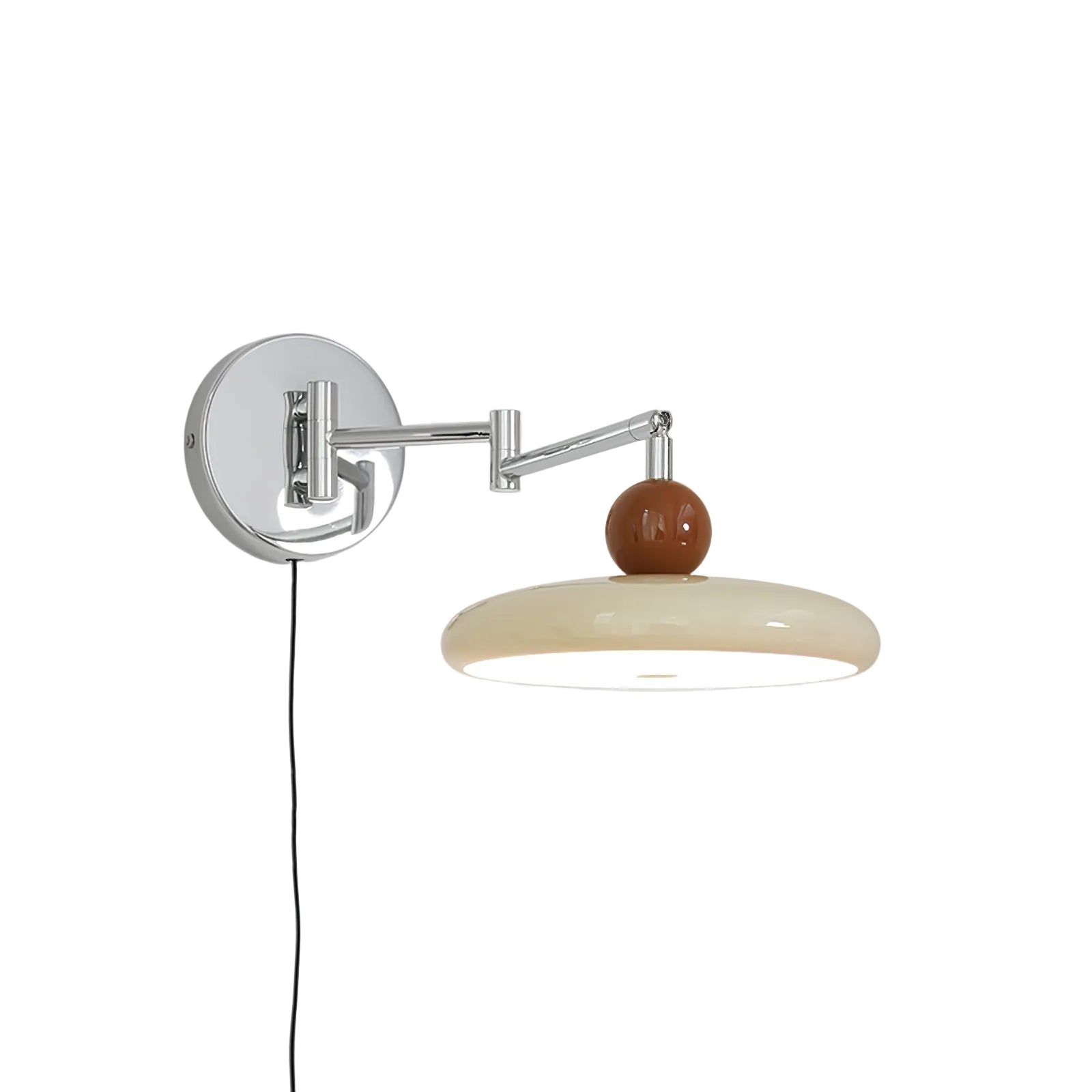 Elin Round Disc Plug-In Wall Sconce – Modern LED Wall Lamp for Bedroom