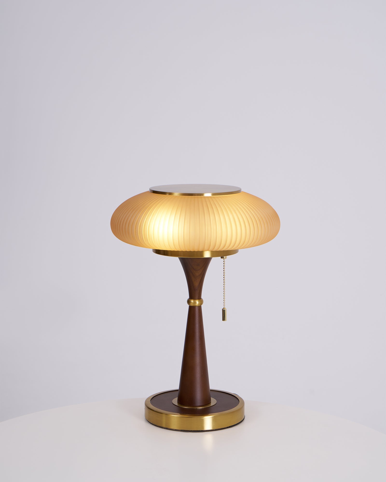 Haru Amber Glass Mushroom Table Lamp for Bedside Desk and Reading Nook