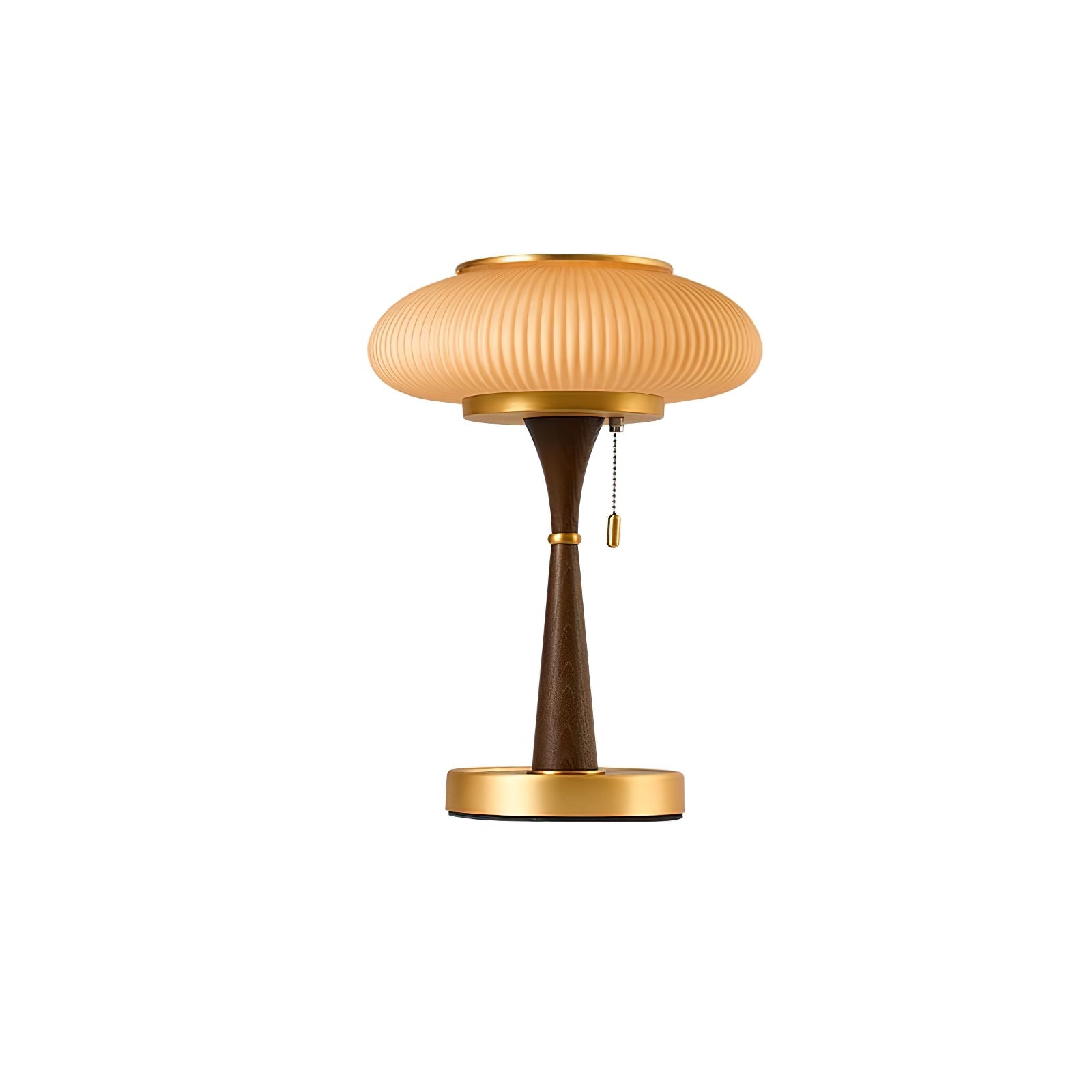 Haru Amber Glass Mushroom Table Lamp for Bedside Desk and Reading Nook