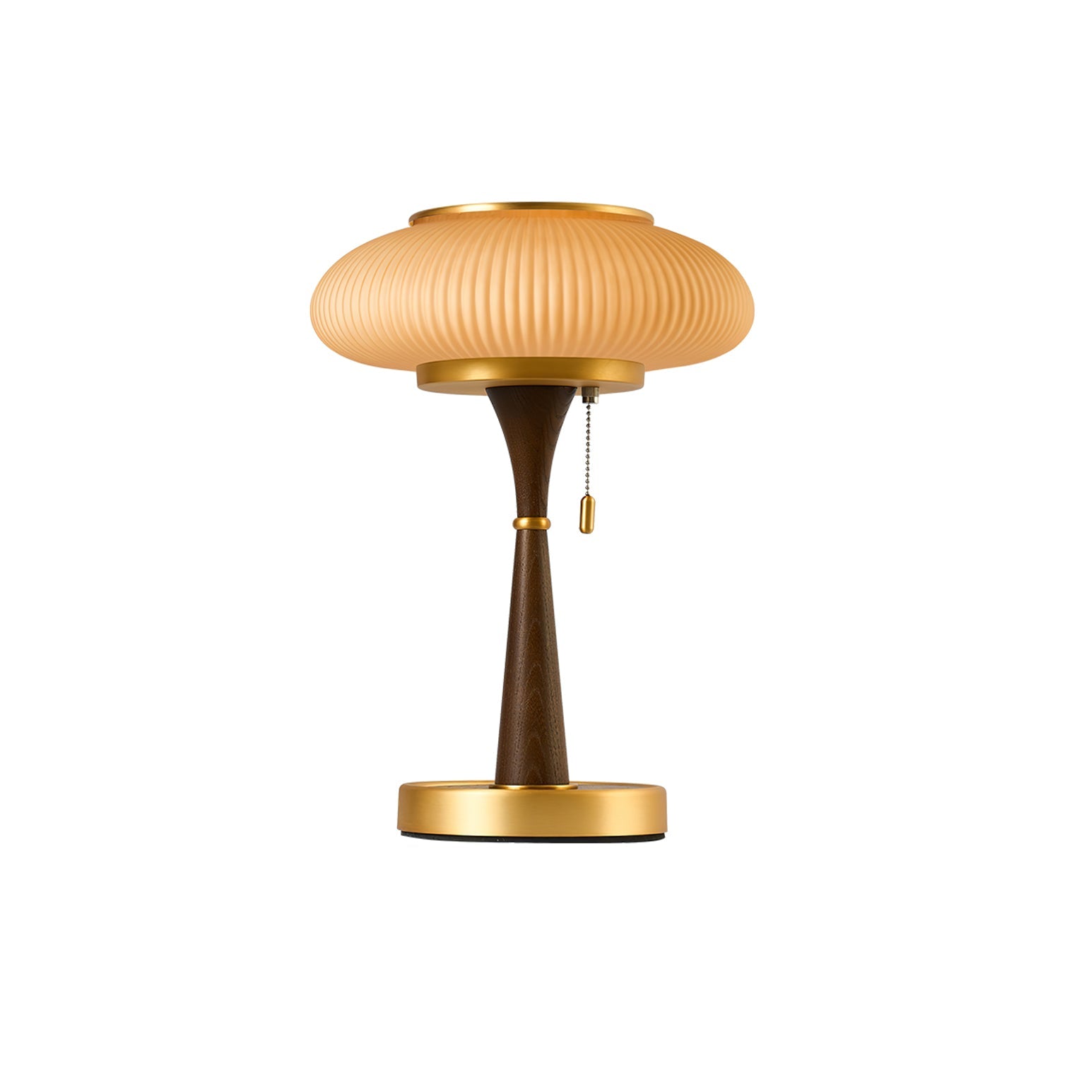 Haru Amber Glass Mushroom Table Lamp for Bedside Desk and Reading Nook
