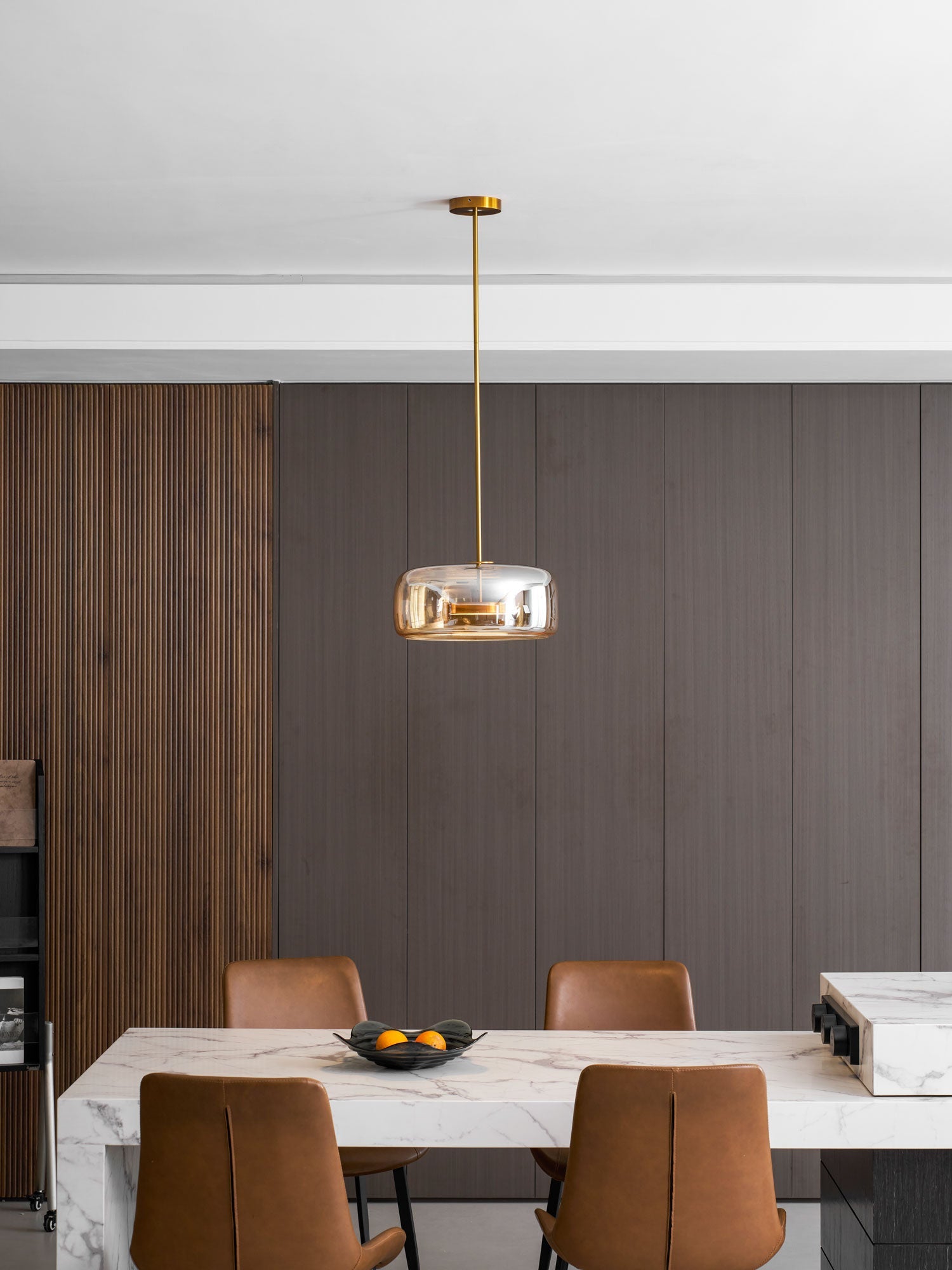 Fumo Hand-Blown Smoked Glass Pendant for Kitchen Island & Dining Room