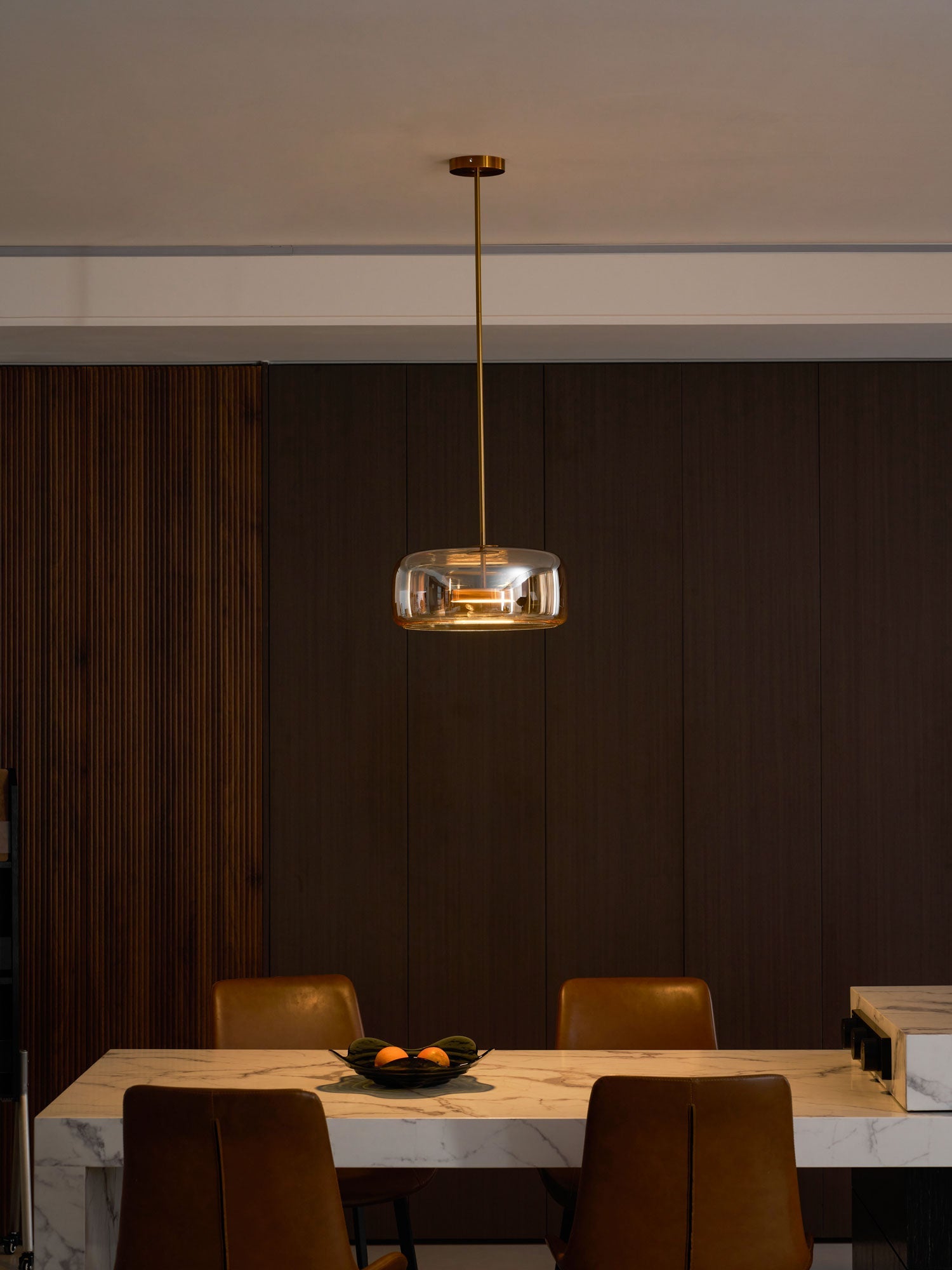 Fumo Hand-Blown Smoked Glass Pendant for Kitchen Island & Dining Room