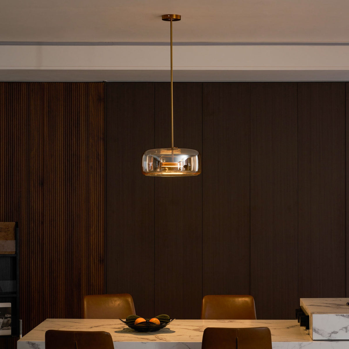 Fumo Hand-Blown Smoked Glass Pendant for Kitchen Island & Dining Room