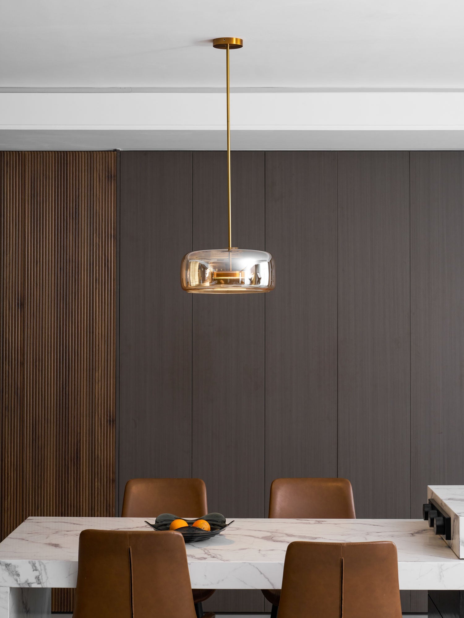 Fumo Hand-Blown Smoked Glass Pendant for Kitchen Island & Dining Room