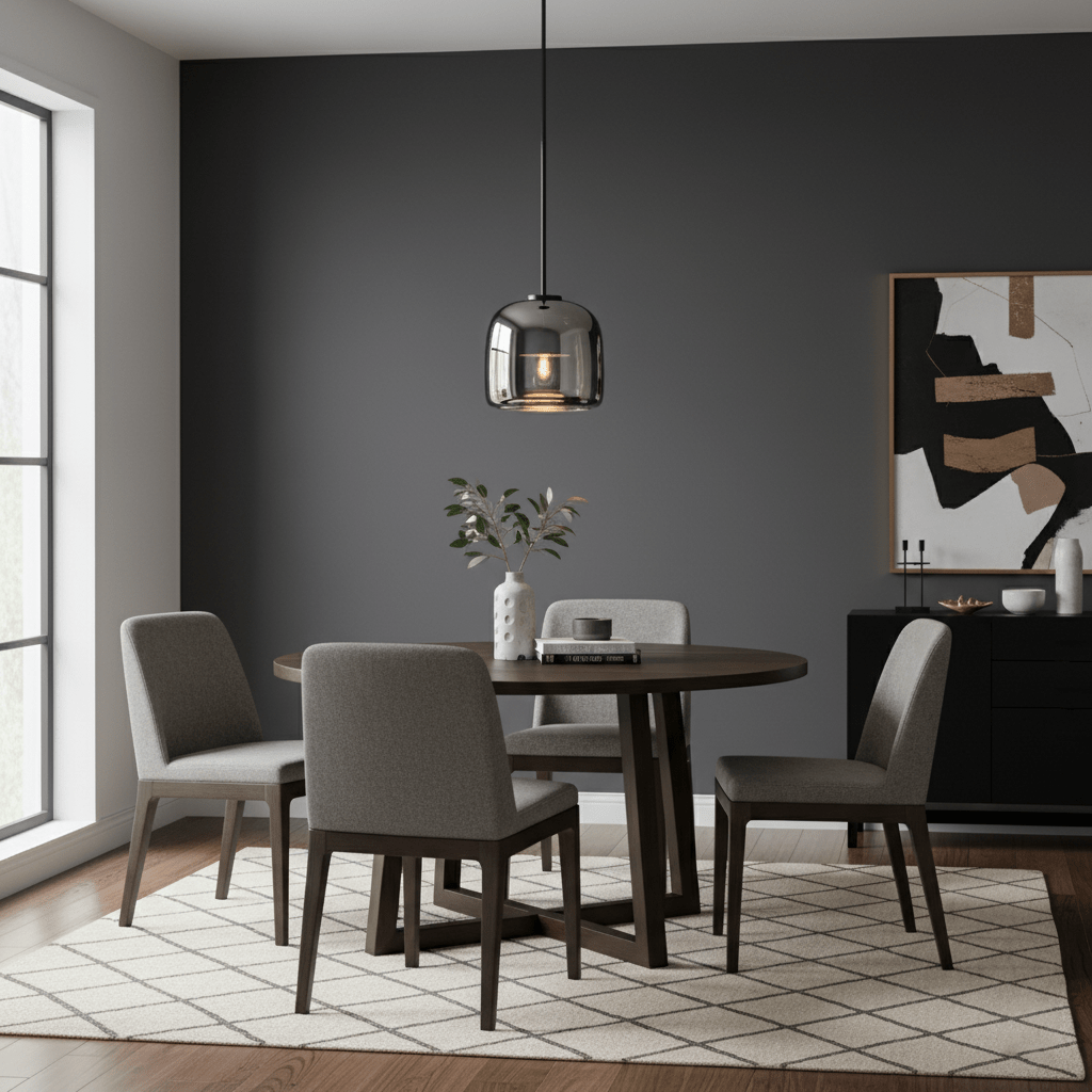 Fumo Hand-Blown Smoked Glass Pendant for Kitchen Island & Dining Room