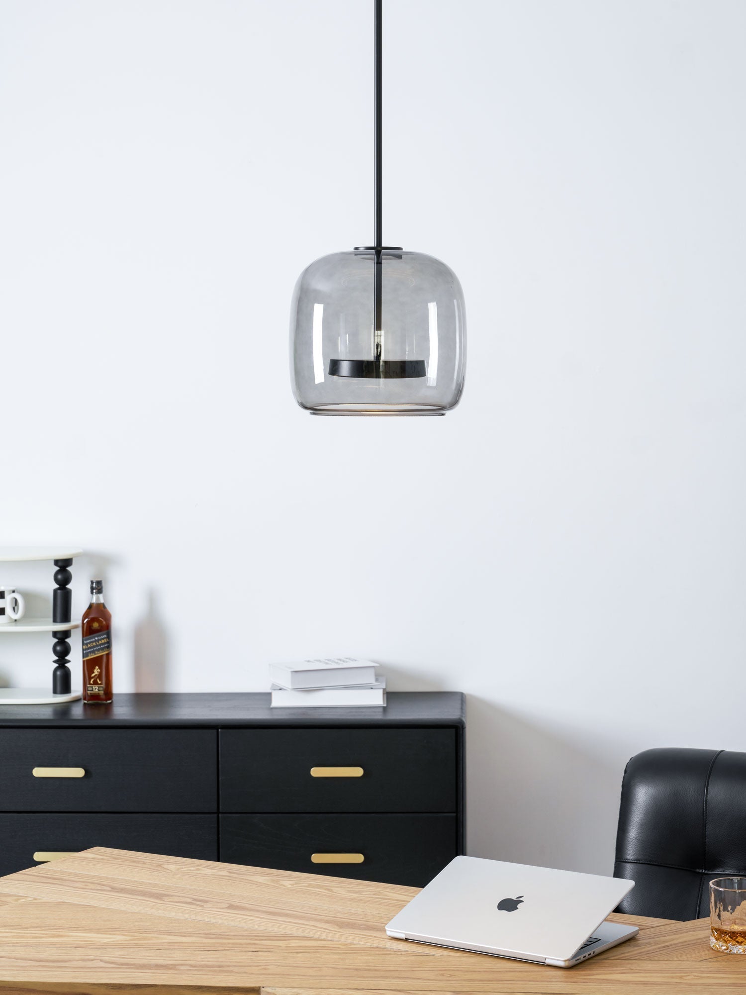 Fumo Hand-Blown Smoked Glass Pendant for Kitchen Island & Dining Room