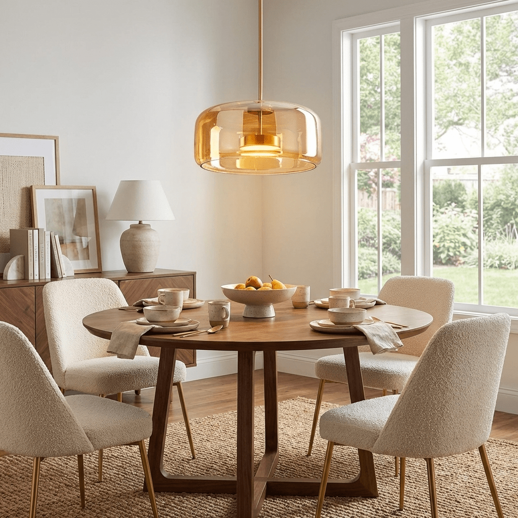 Fumo Hand-Blown Smoked Glass Pendant for Kitchen Island & Dining Room