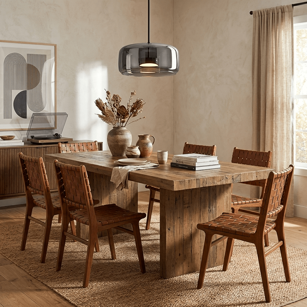 Fumo Hand-Blown Smoked Glass Pendant for Kitchen Island & Dining Room