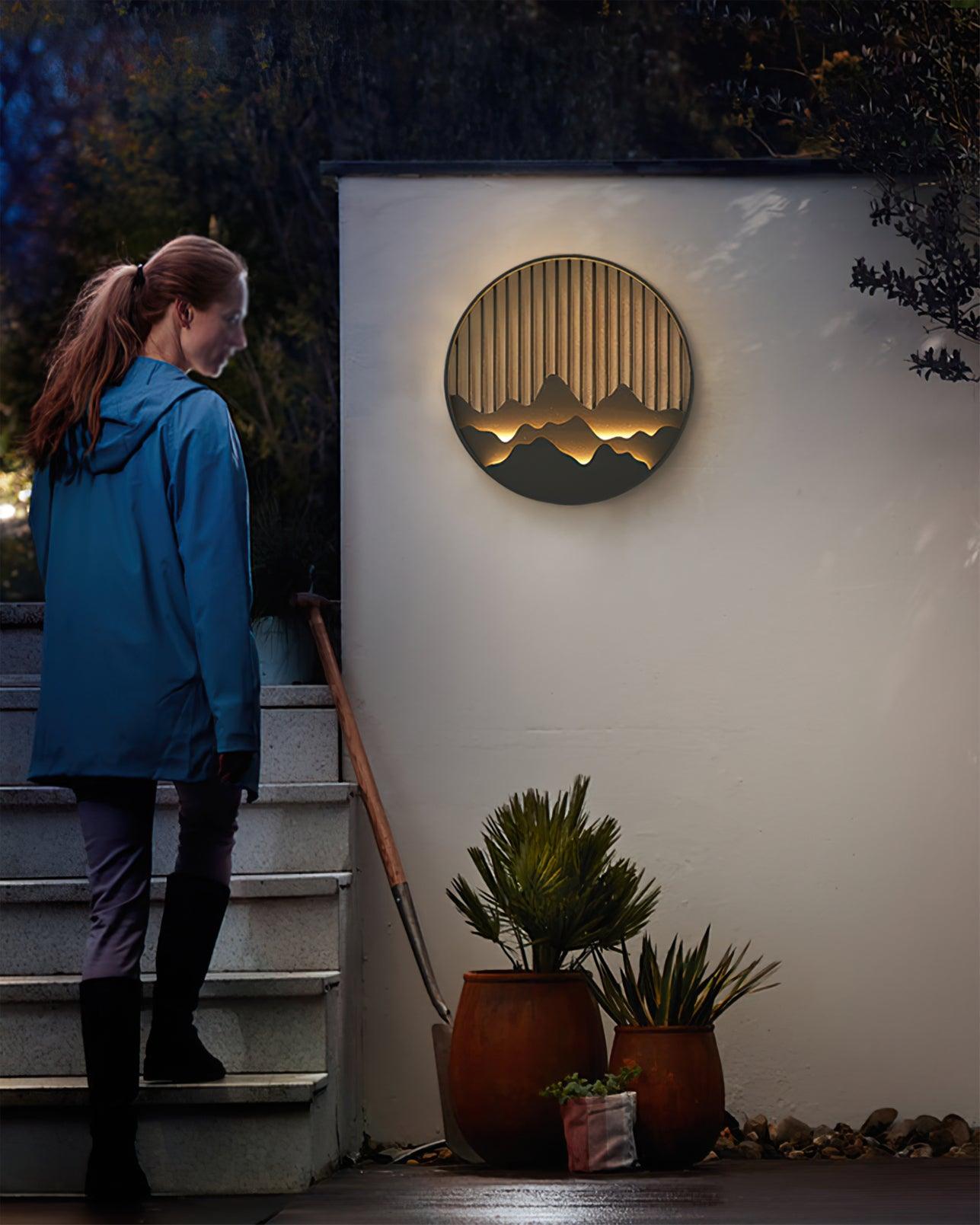 Altura IP65 Waterproof Mountain Silhouette Outdoor Wall Lamp for Villa