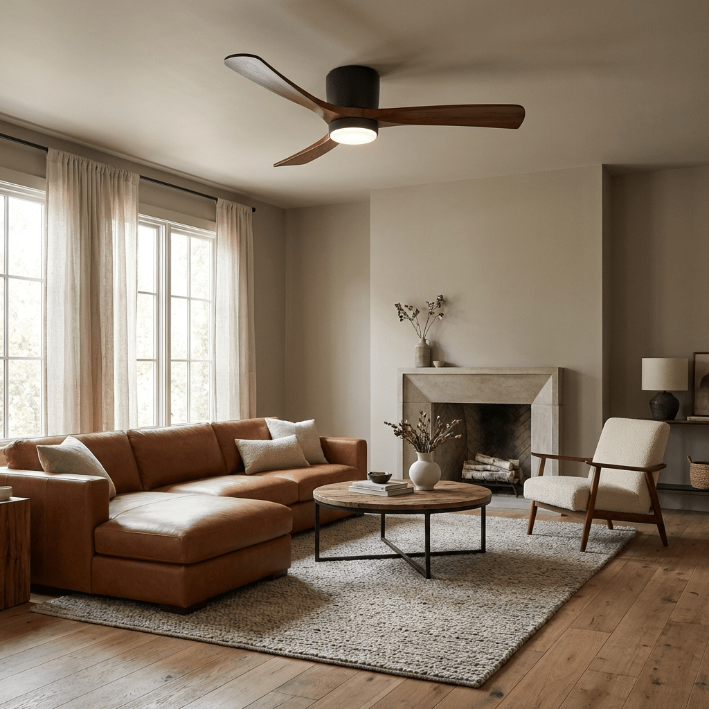 Kaze Solid Wood Quiet DC Ceiling Fan Light for Bedroom & Living Room