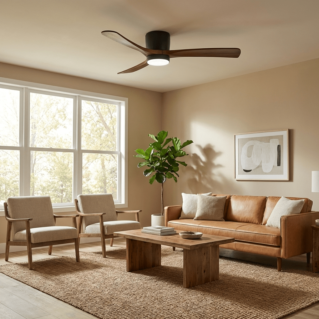 Kaze Solid Wood Quiet DC Ceiling Fan Light for Bedroom & Living Room