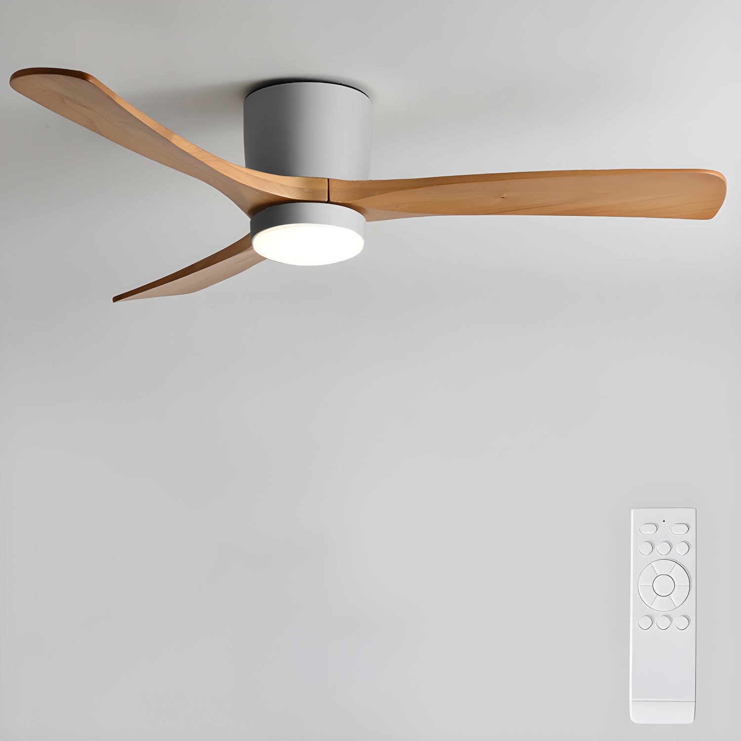 Kaze Solid Wood Quiet DC Ceiling Fan Light for Bedroom & Living Room