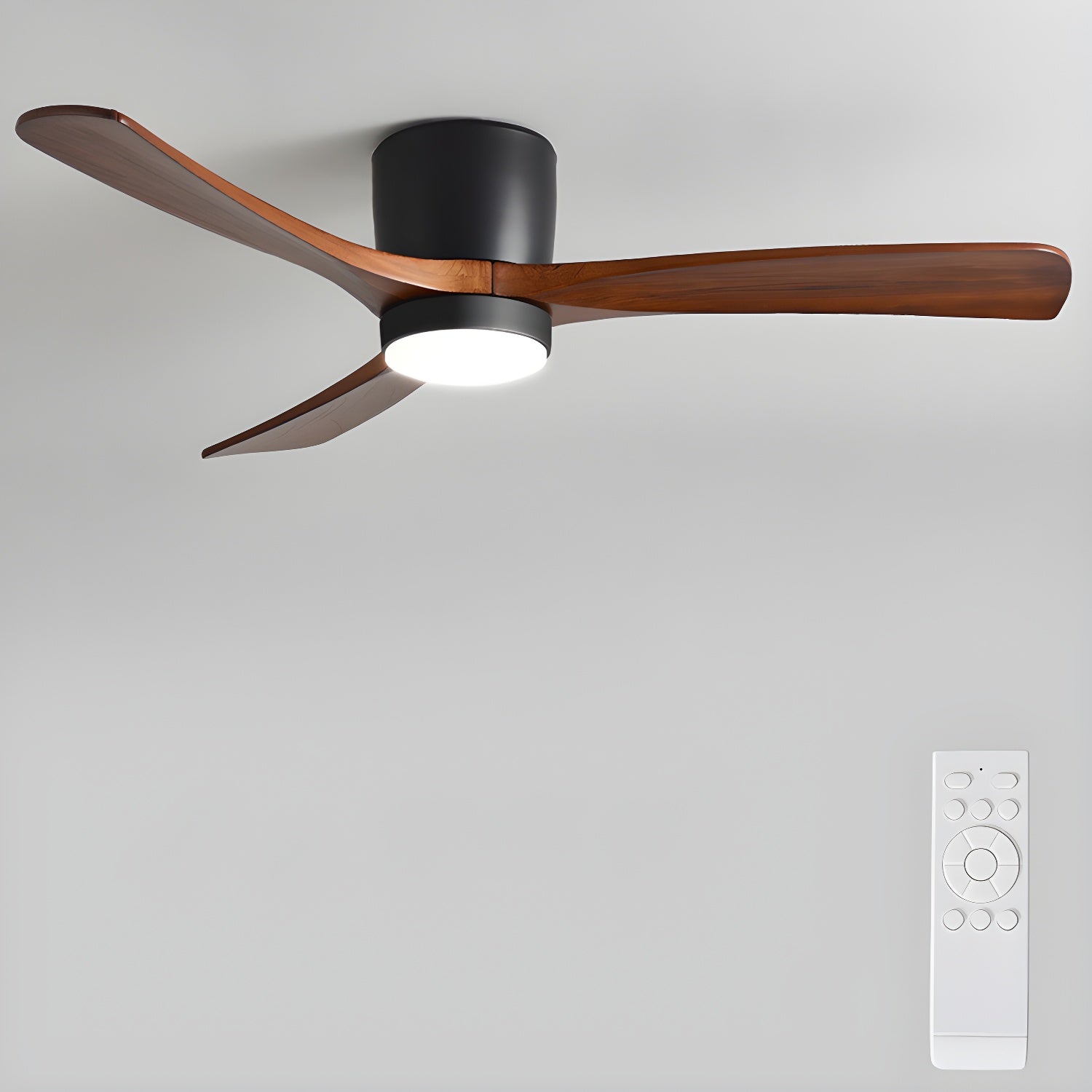 Kaze Solid Wood Quiet DC Ceiling Fan Light for Bedroom & Living Room