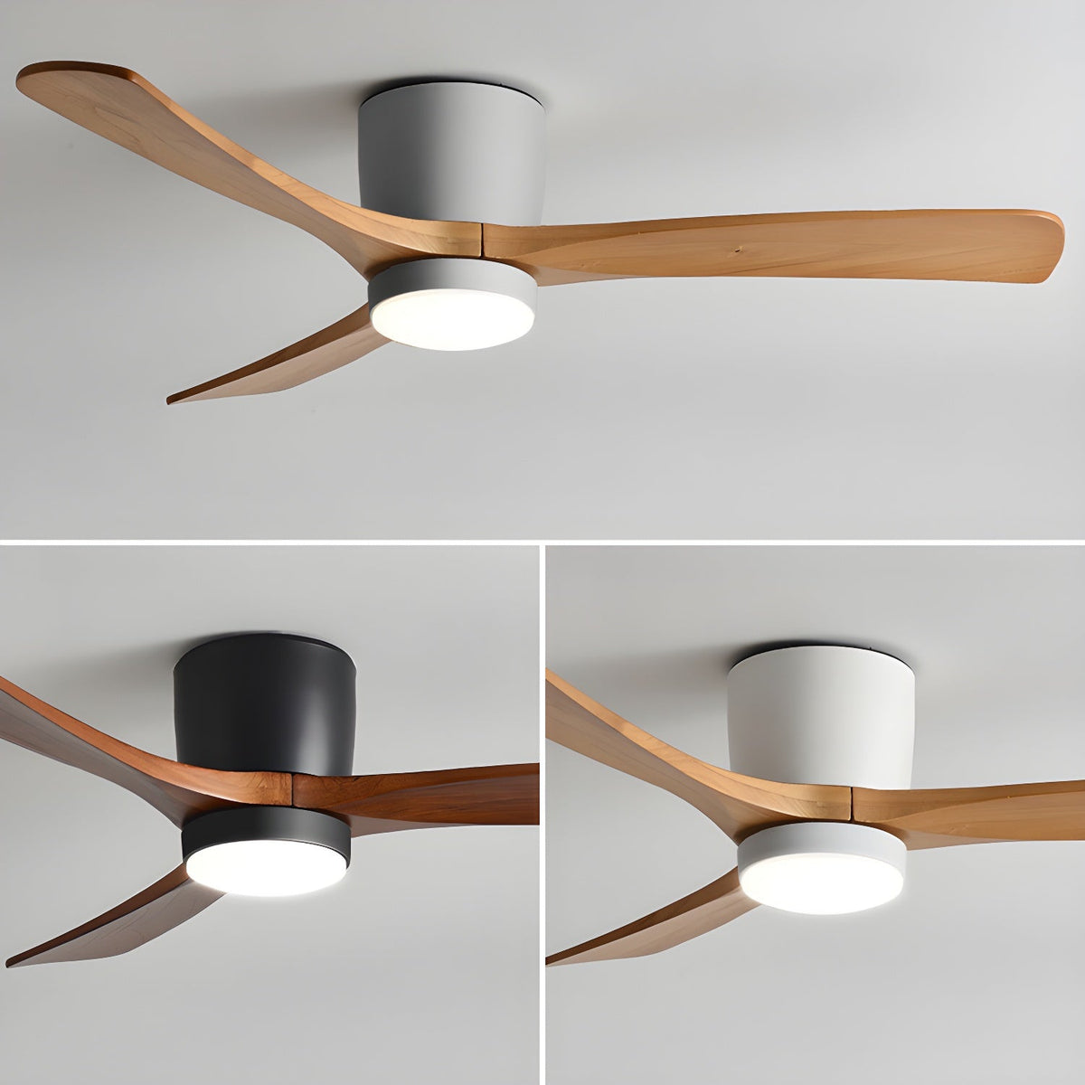 Kaze Solid Wood Quiet DC Ceiling Fan Light for Bedroom & Living Room