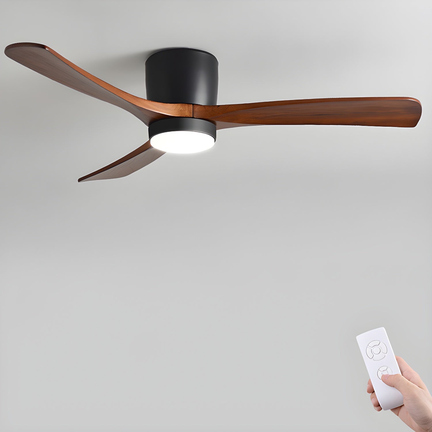 Kaze Solid Wood Quiet DC Ceiling Fan Light for Bedroom & Living Room