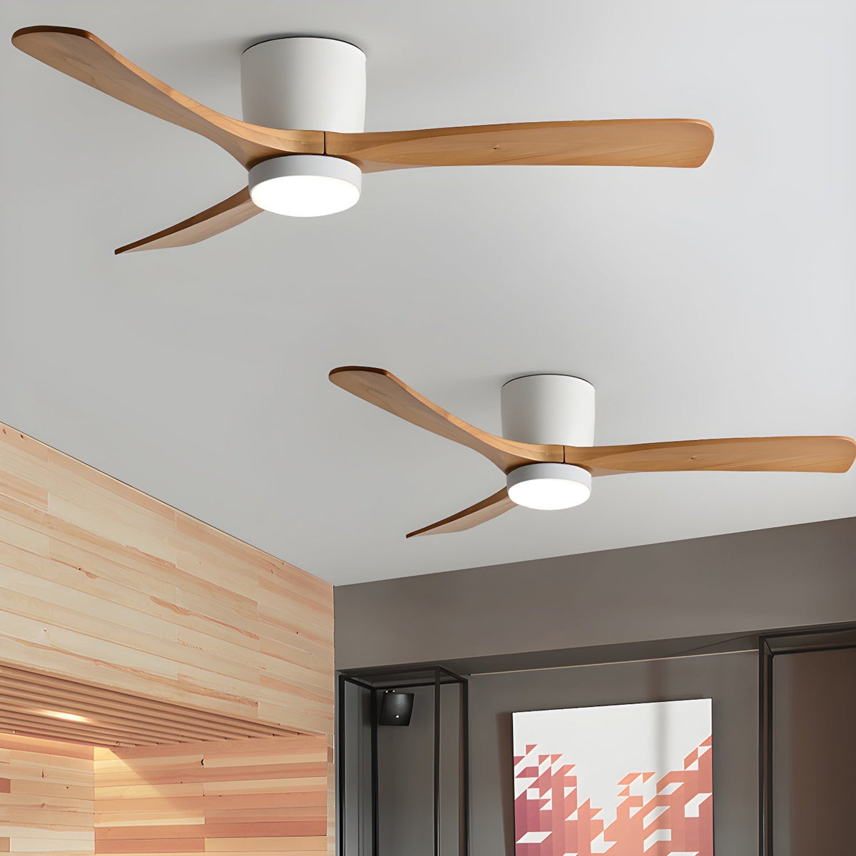 Kaze Solid Wood Quiet DC Ceiling Fan Light for Bedroom & Living Room