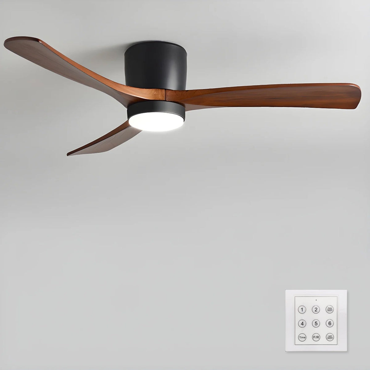 Kaze Solid Wood Quiet DC Ceiling Fan Light for Bedroom & Living Room