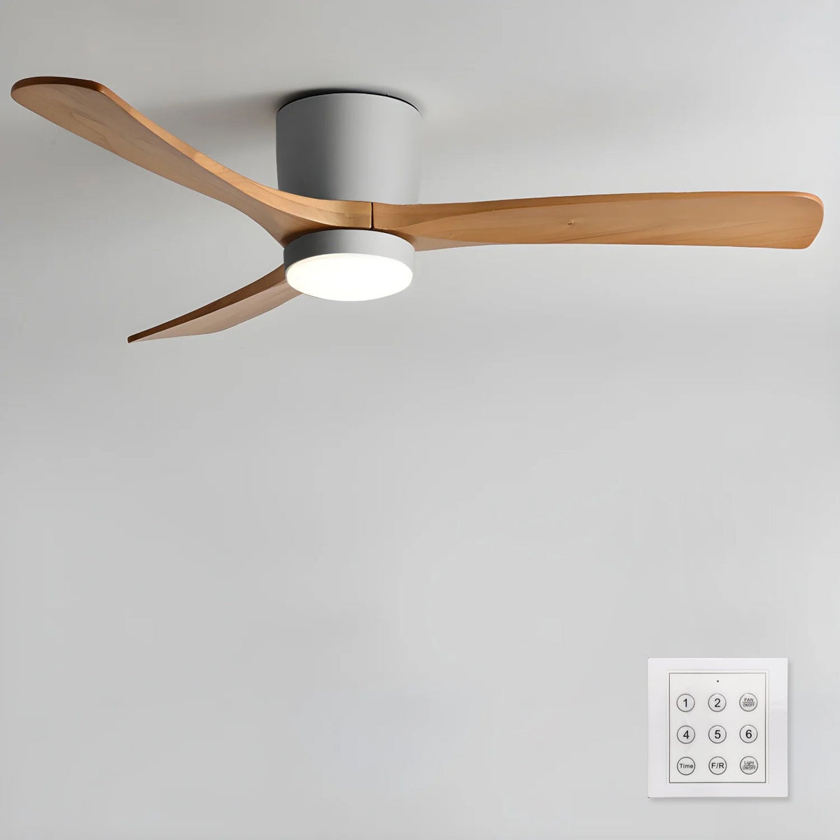 Kaze Solid Wood Quiet DC Ceiling Fan Light for Bedroom & Living Room