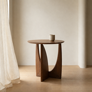 Cerchio Round Solid Wood Side Table for Living Room & Bedroom