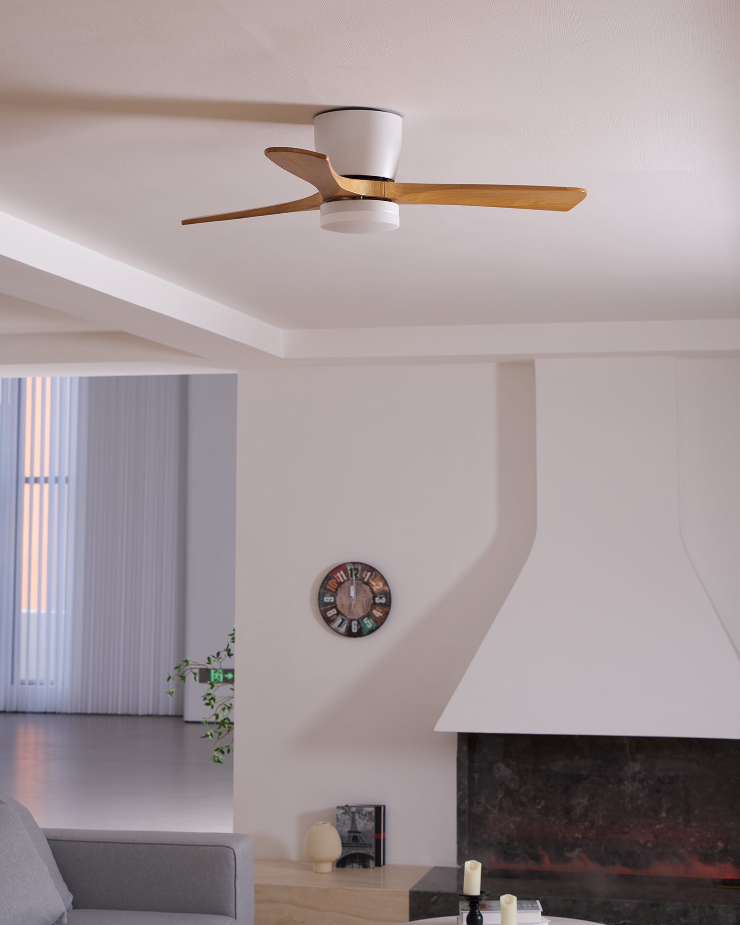 Kaze Solid Wood Quiet DC Ceiling Fan Light for Bedroom & Living Room