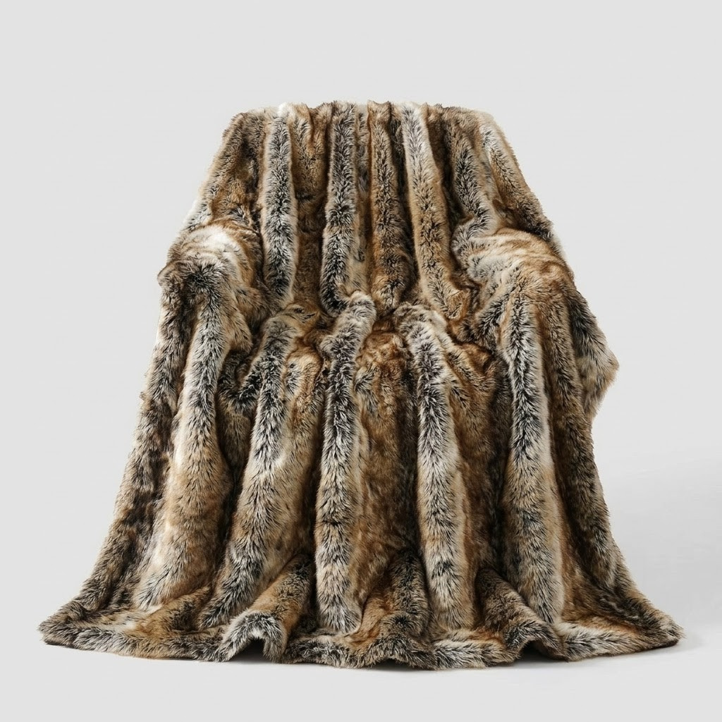 Morbido Plush Faux Fur Throw Blanket for Living Room & Bedroom