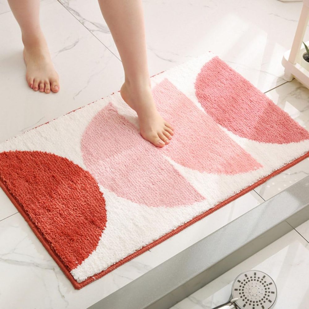 Cielo Tufted Plush Ombre Sunset Bath Mat Non Slip Quick Dry Bathroom