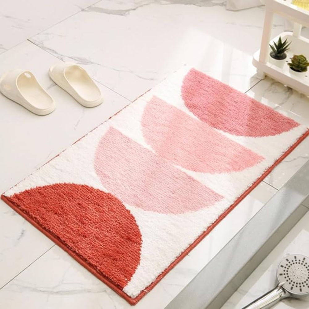 Cielo Tufted Plush Ombre Sunset Bath Mat Non Slip Quick Dry Bathroom