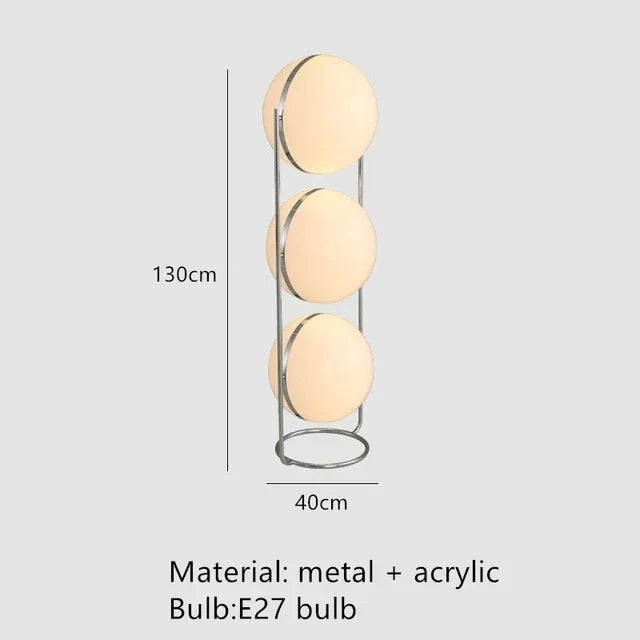 Sfera Chrome Acrylic Ball Floor Lamp for Living Room & Bedroom