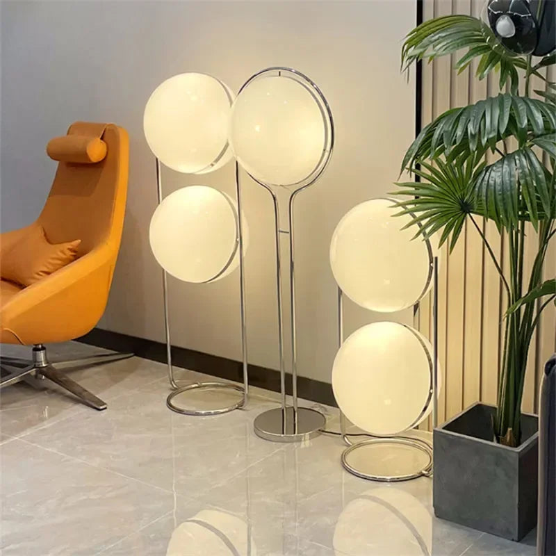 Sfera Chrome Acrylic Ball Floor Lamp for Living Room & Bedroom