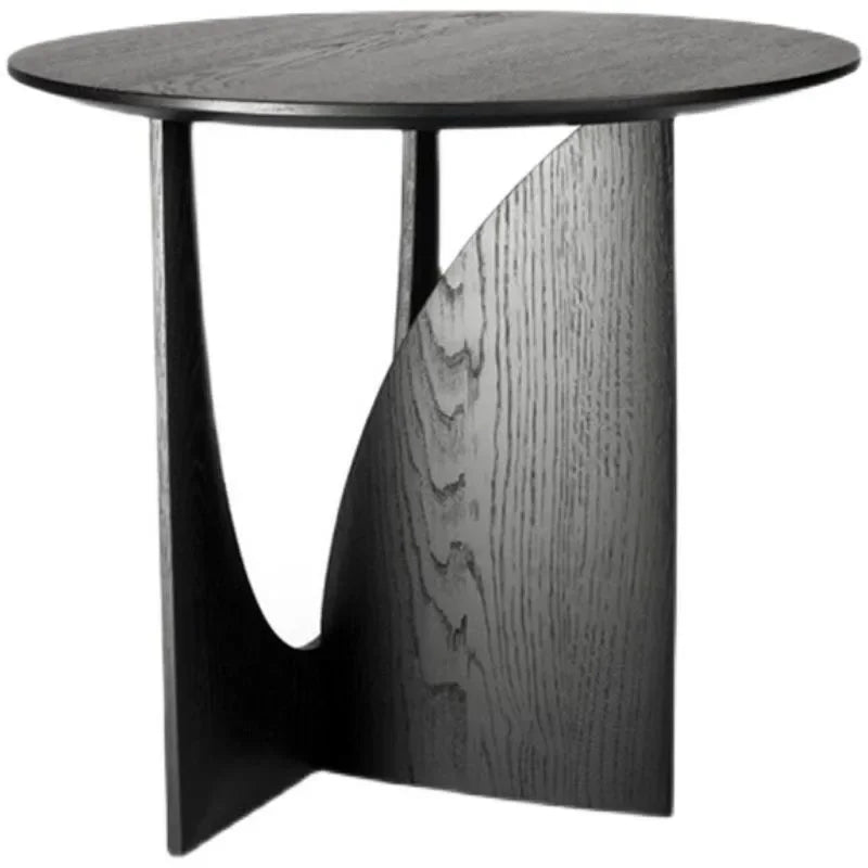 Cerchio Round Solid Wood Side Table for Living Room & Bedroom