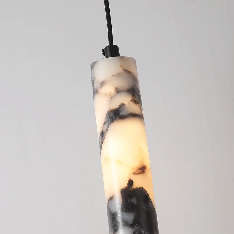 Ombra Black Stone Cylinder Pendant Light for Bedroom & Living Room