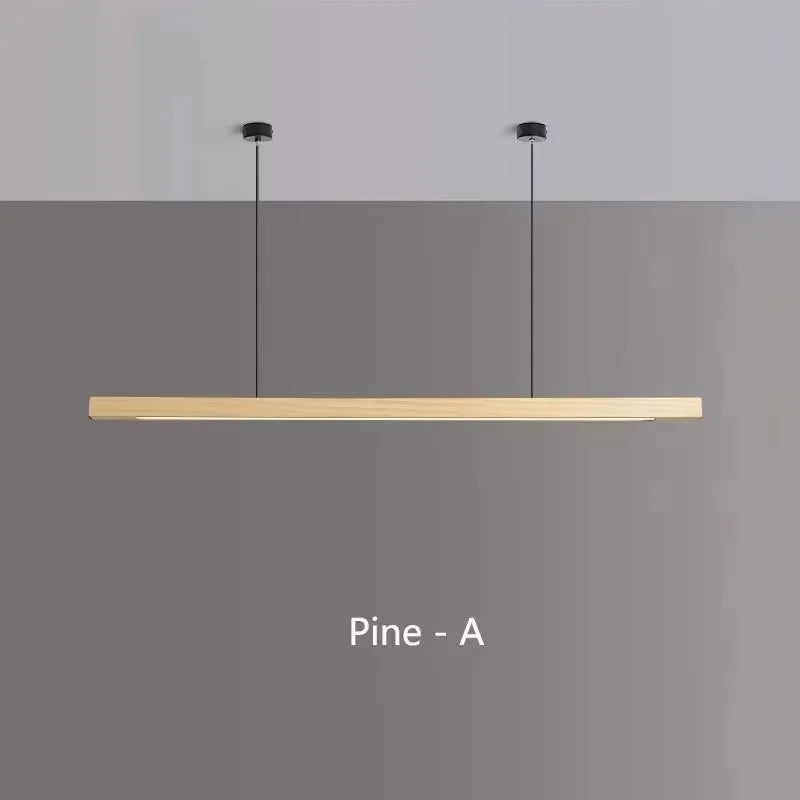 Asta Walnut Wood Linear Chandelier for Kitchen Island & Dining
