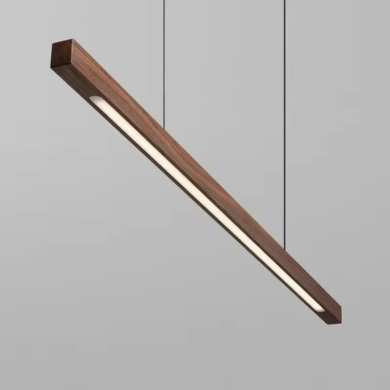 Asta Walnut Wood Linear Chandelier for Kitchen Island & Dining