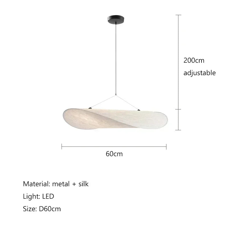 Seta Draped Silk Pendant Chandelier for Living & Dining Room