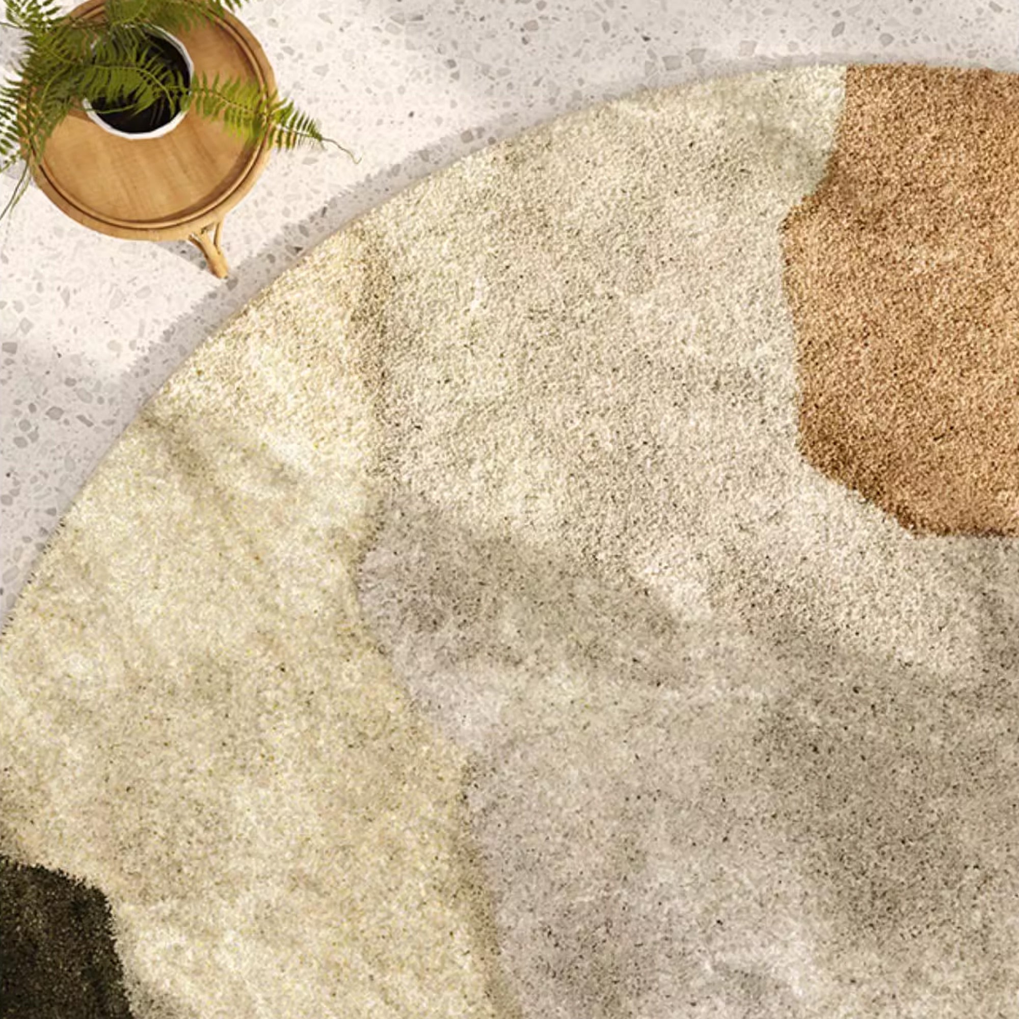 Terra Round Abstract Landscape Area Rug Earthy Tones for Living Rooms