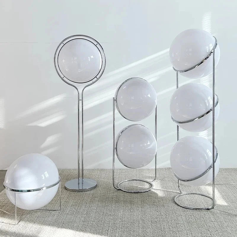 Sfera Chrome Acrylic Ball Floor Lamp for Living Room & Bedroom