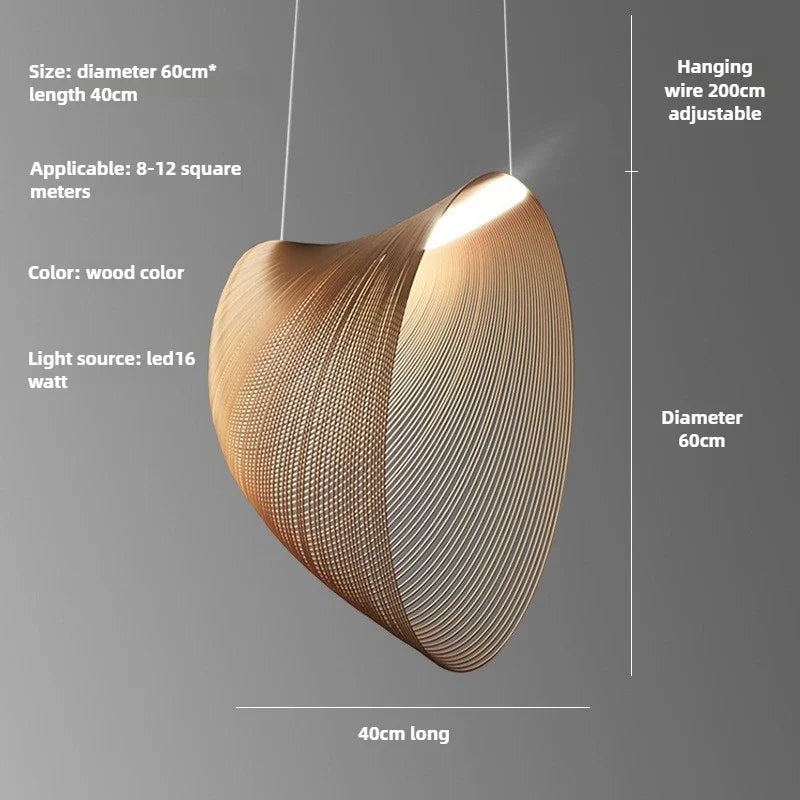 Nido Woven Wood Nest Pendant Light for Dining & Living Room