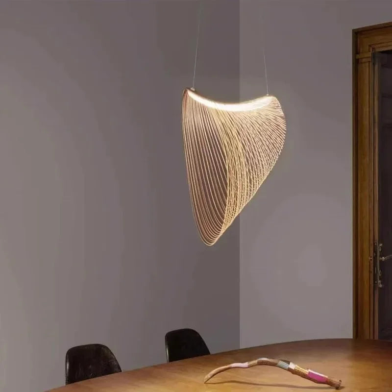 Nido Woven Wood Nest Pendant Light for Dining & Living Room